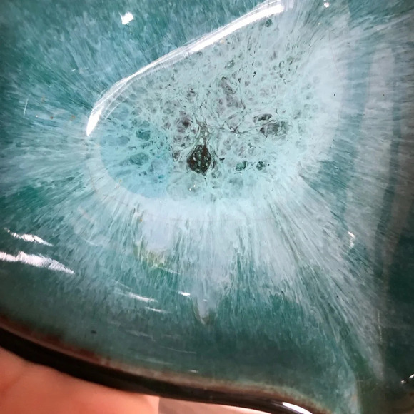 Vtg Blue Mountain Pottery Three Section Handled Dish - Picture 4 of 11